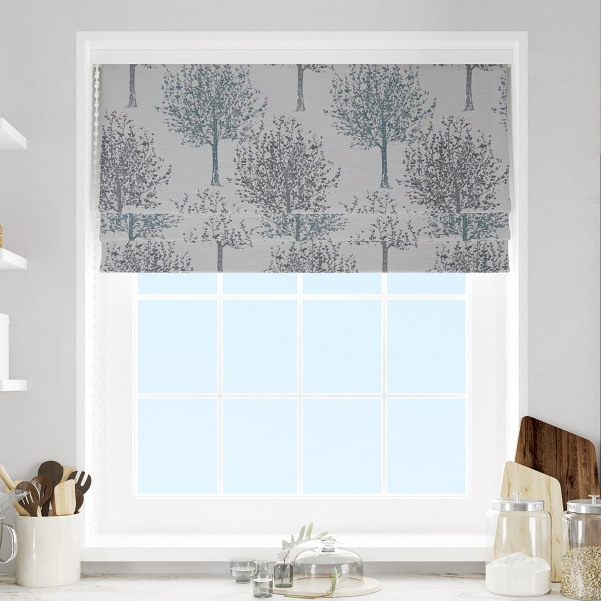 Kea Teal Made To Measure Roman Blind by Style Furnishings