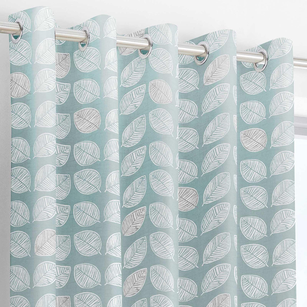 Fusion Delft Ready Made Eyelet Curtains 2