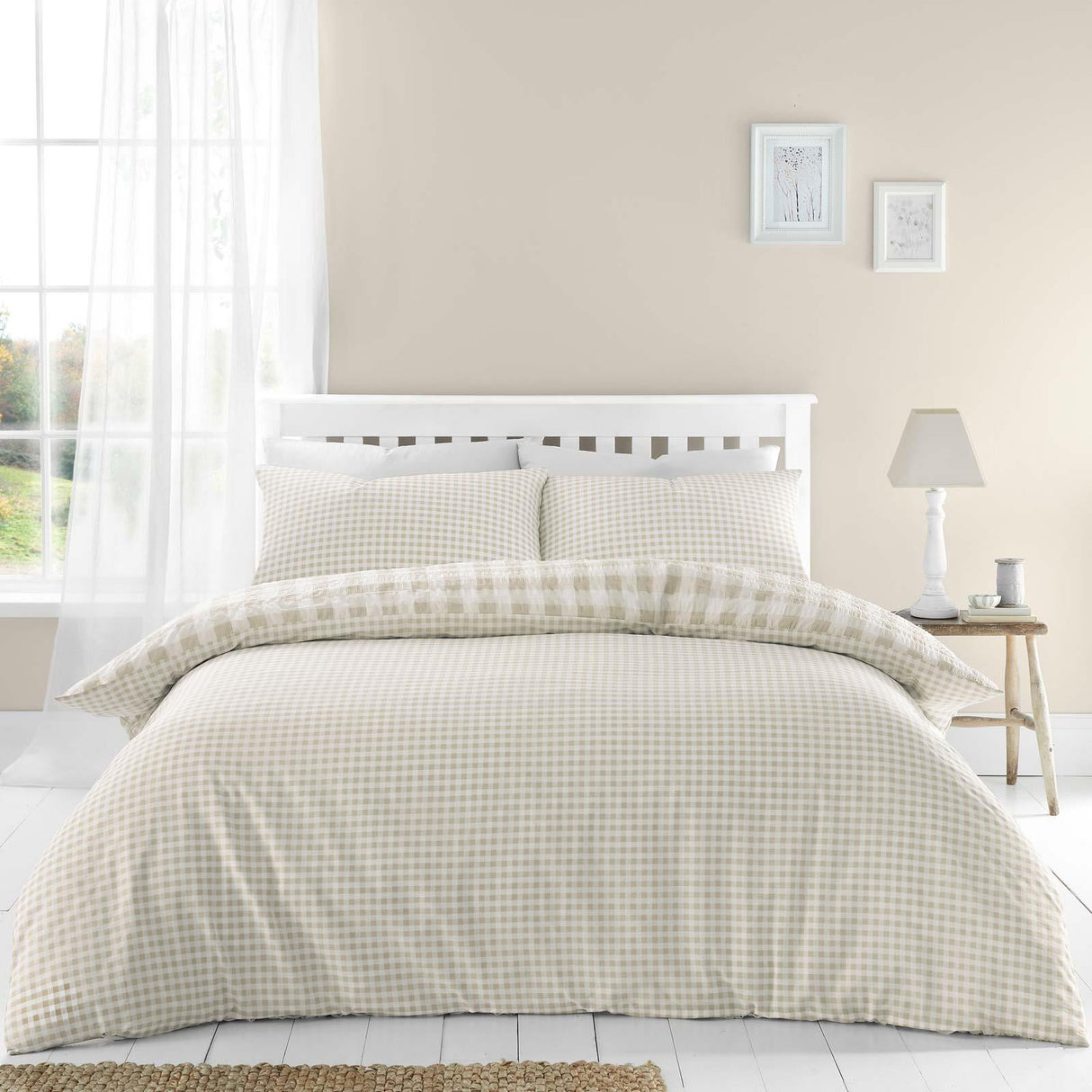 Seersucker Gingham Check Duvet Cover Set by Catherine Lansfield