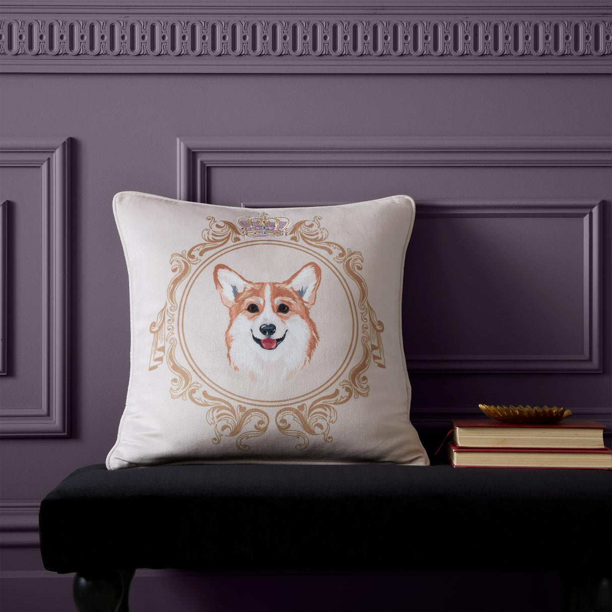 Catherine Lansfield Bridgerton Mr Newton Corgi Filled Cushion