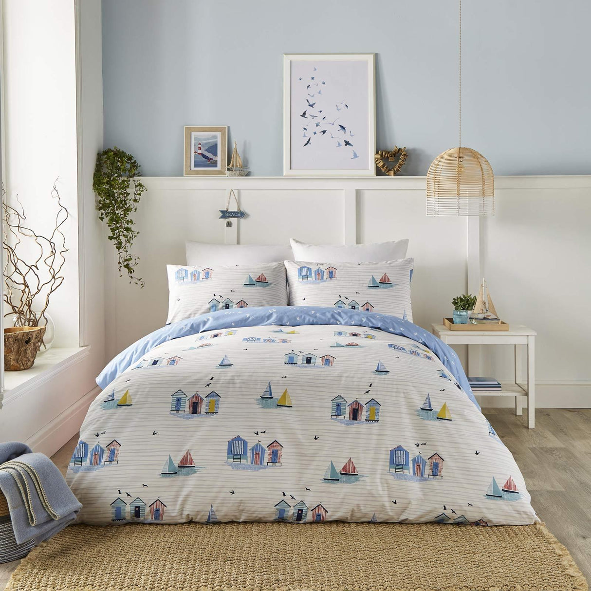 Beach Huts Duvet Cover Set by Fusion