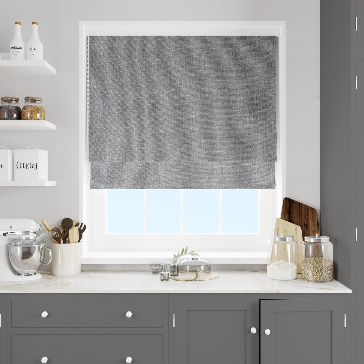 Arla Dove Made To Measure Roman Blind by Style Furnishings