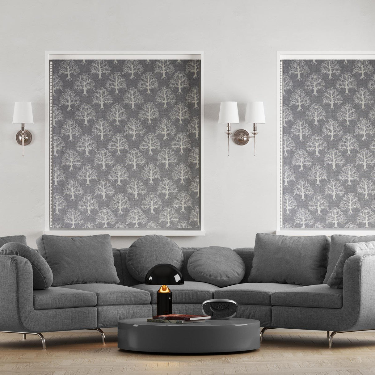 Great Oak Pewter Made To Measure Roman Blind by Style Furnishings