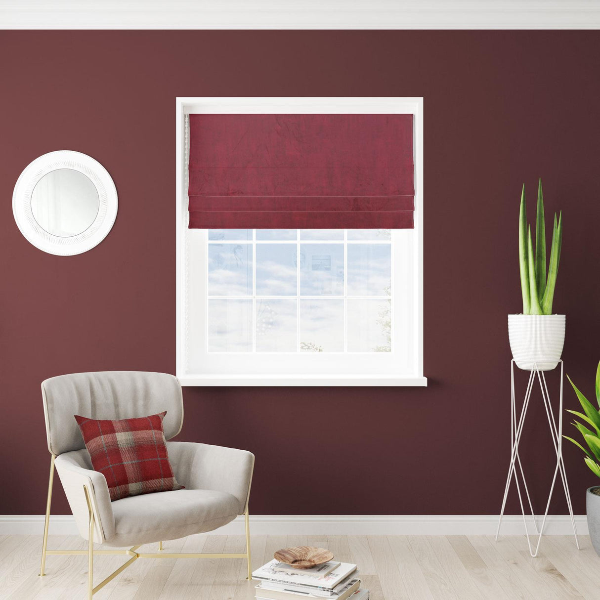 Heritage Burgundy Made To Measure Roman Blind by Style Furnishings