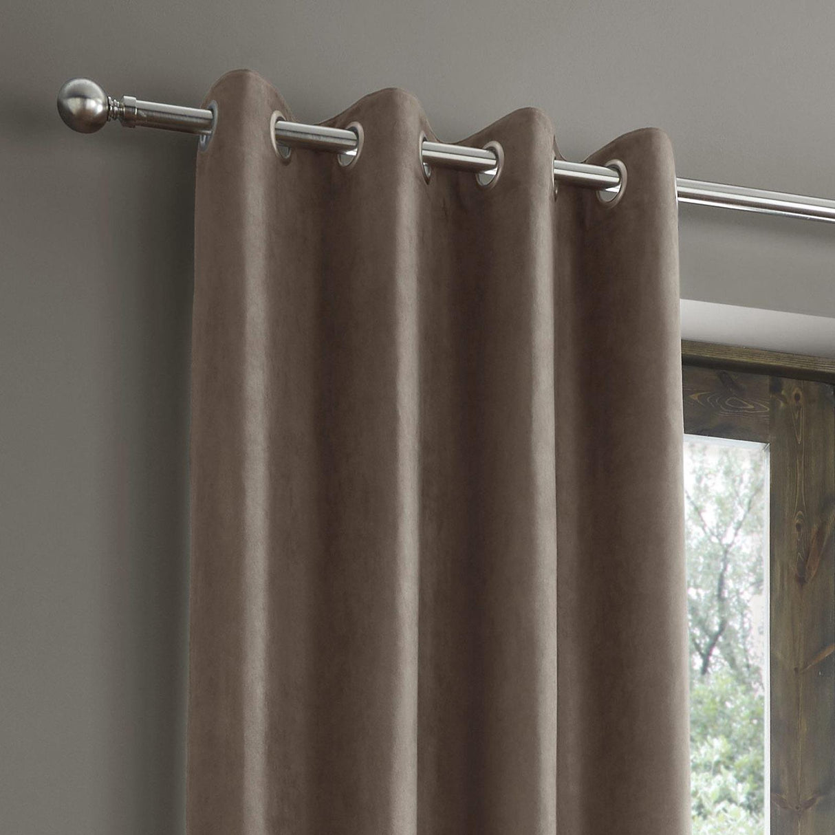 Faux Suede Eyelet Curtains by Catherine Lansfield