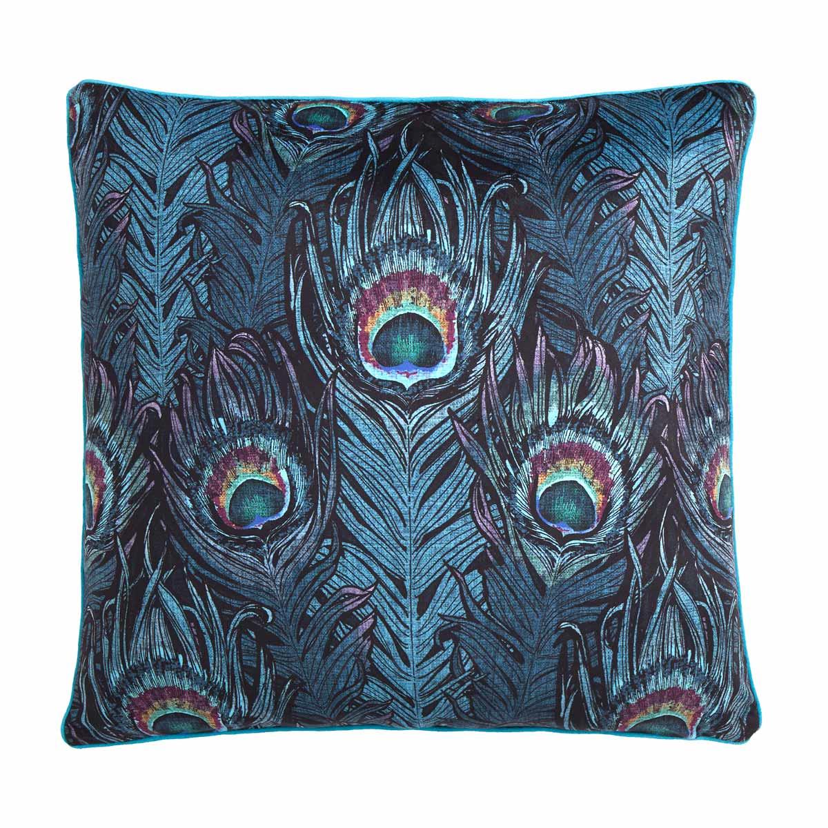 Laurence Llewelyn-Bowen Dandy Peacock Teal 55cm x 55cm Cushion Cover 6