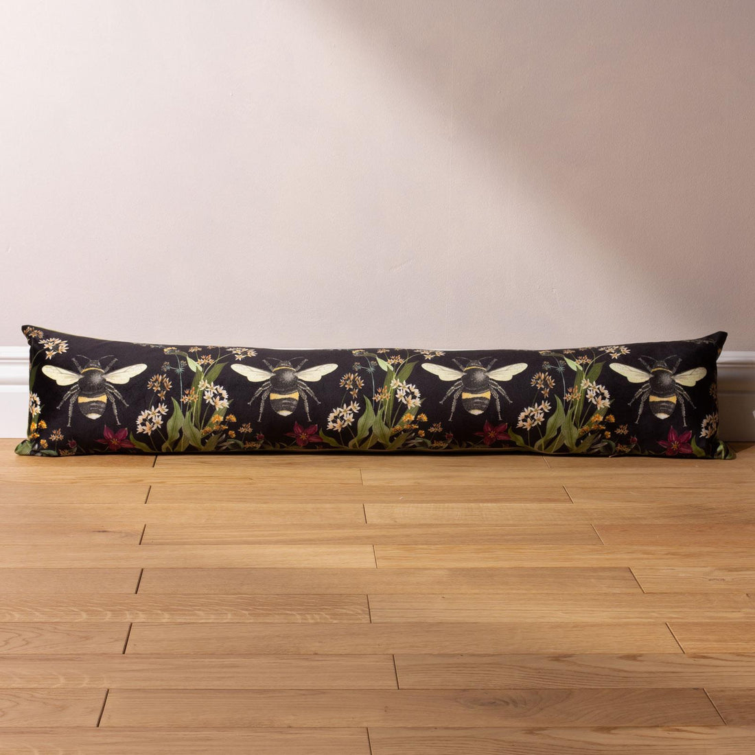 Midnight Garden Bee Velvet Draught Excluder