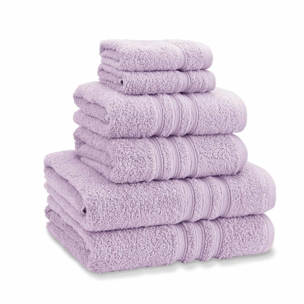 Catherine Lansfield Zero Twist 6 Piece Cotton Towel Bale Set 500GSM - Lilac