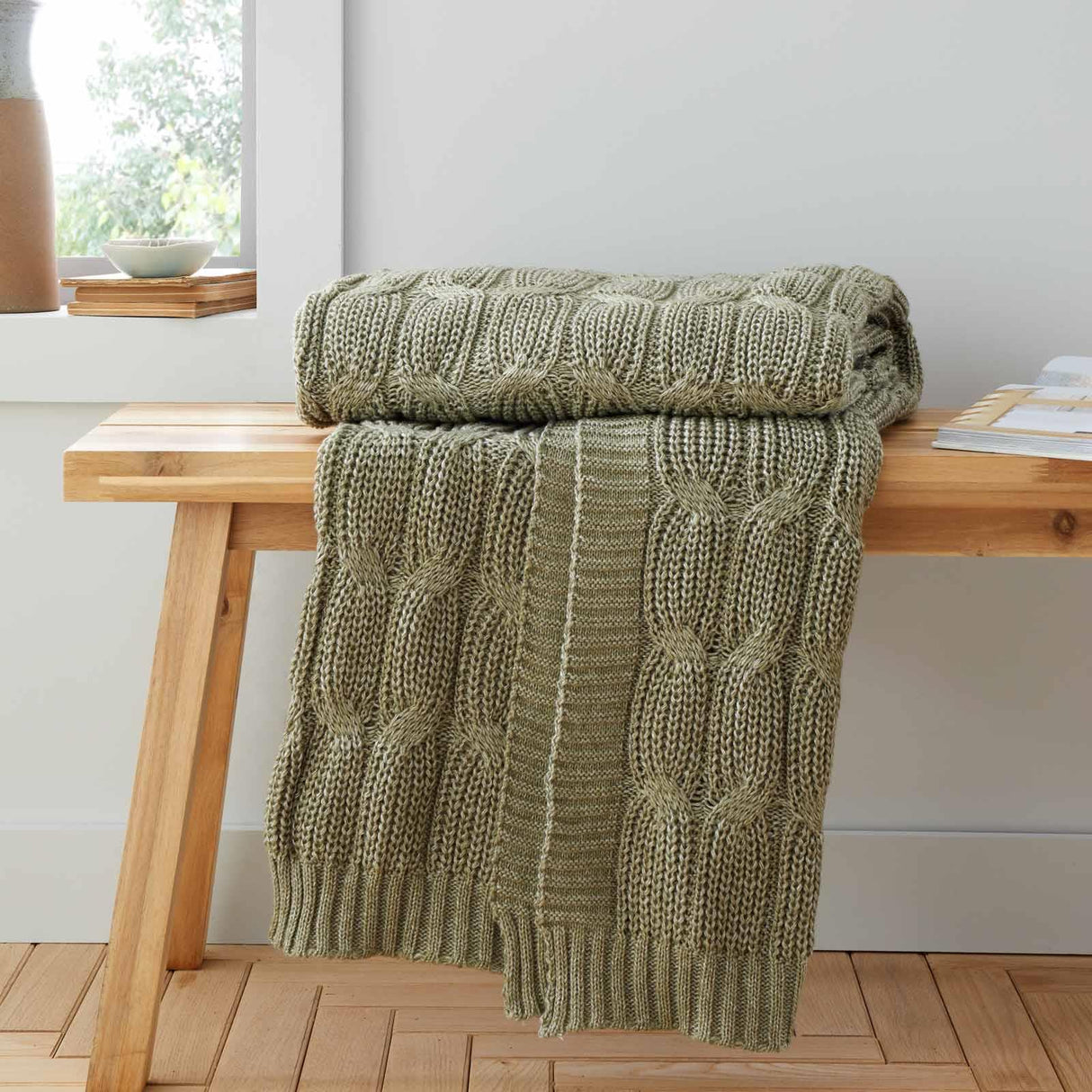 Chunky Marl Knit Throw Blanket 130cm x 170cm by Catherine Lansfield