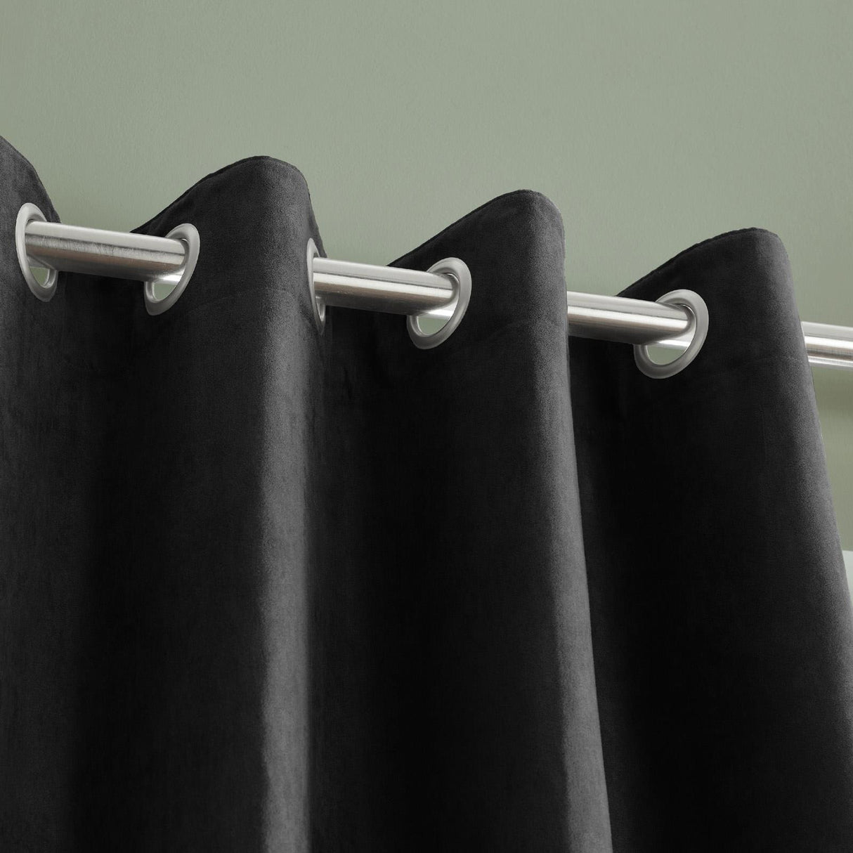 Faux Suede Eyelet Curtains by Catherine Lansfield