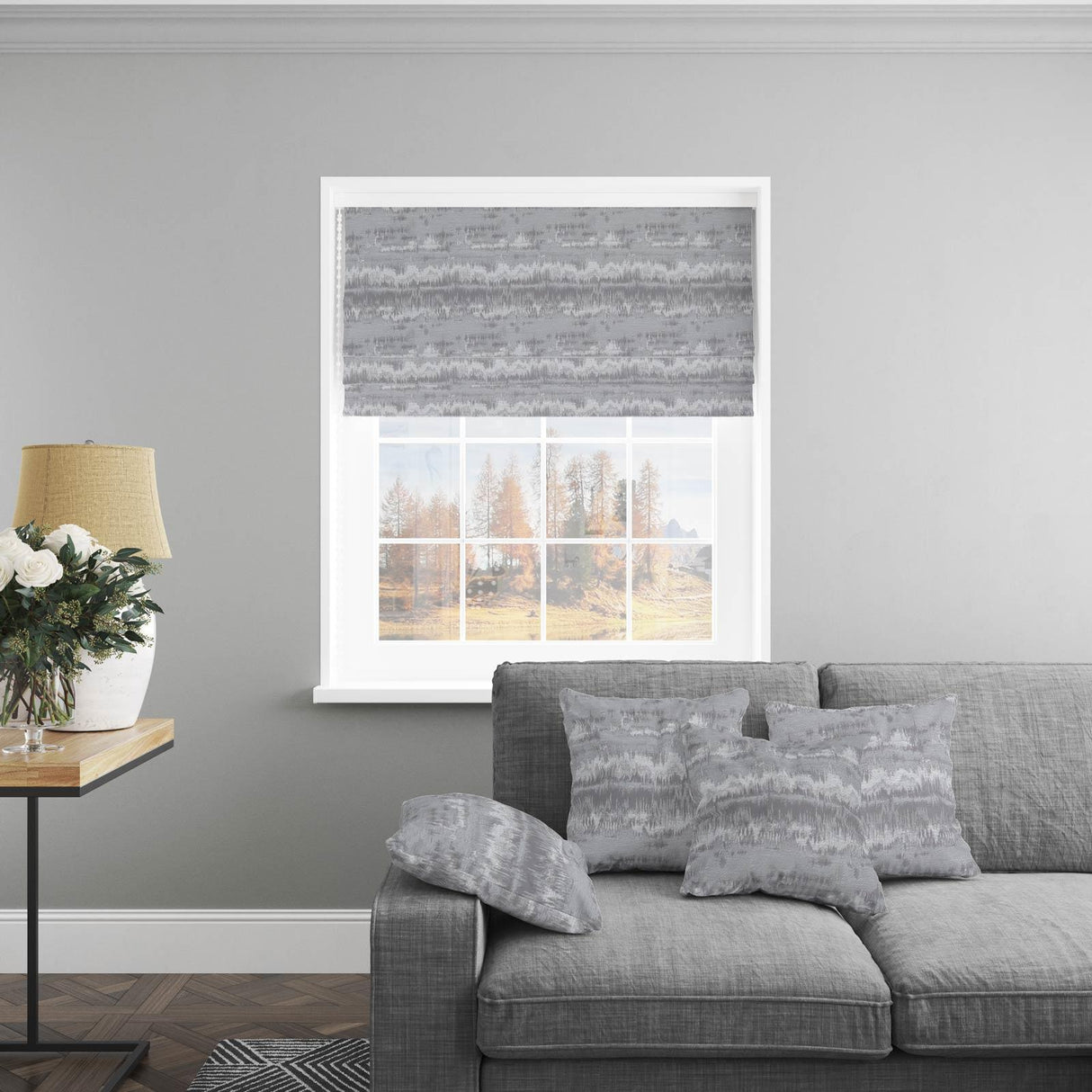 Cancun Grey Made To Measure Roman Blind by Style Furnishings