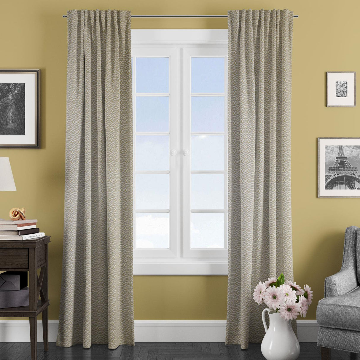 Aztec Ochre Made To Measure Curtains by Style Furnishings