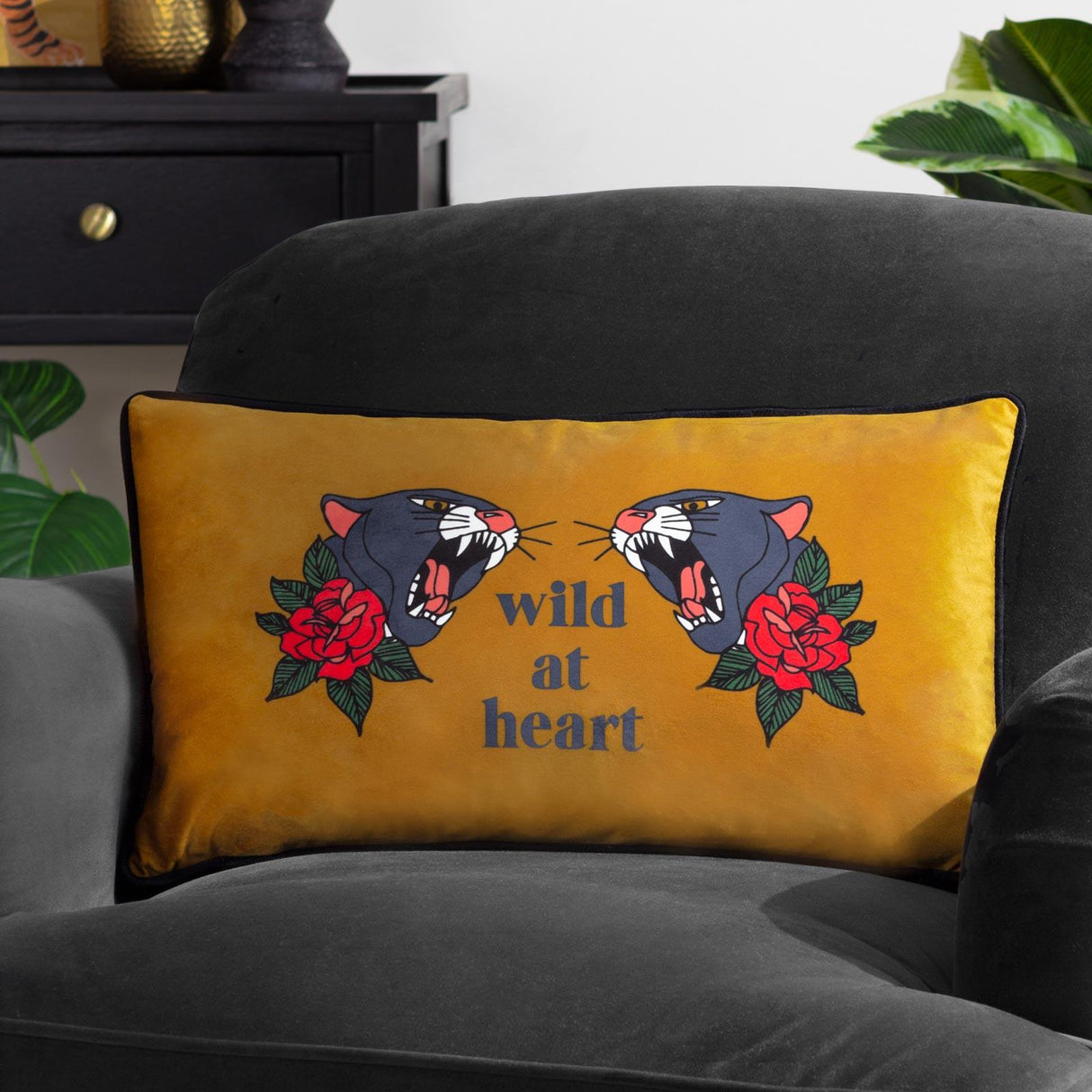 Inked Wild Cushion Cover 12" x 20" by furn.
