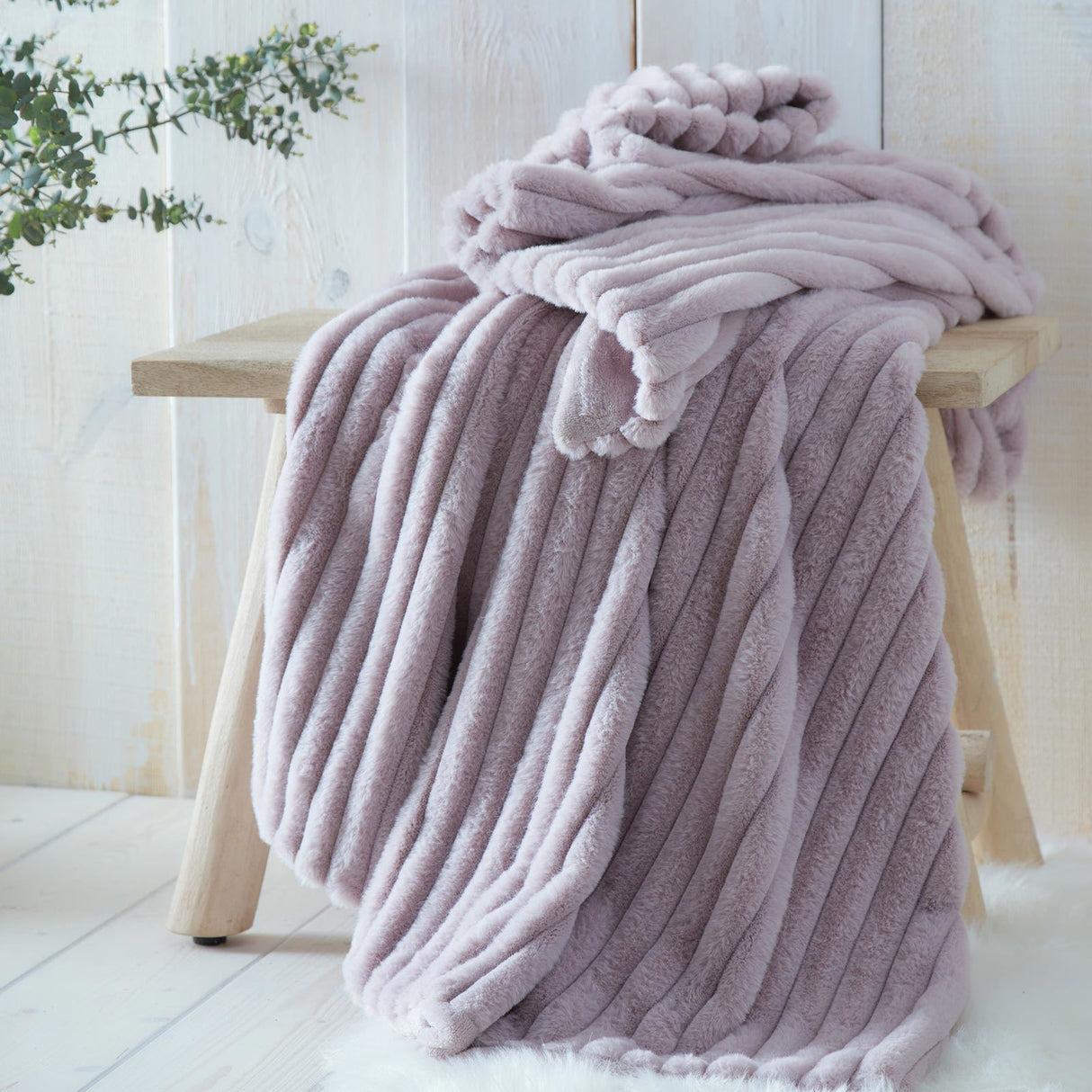 Morritz Faux Fur Throw Blanket 130cm x 180cm by Appletree Hygge