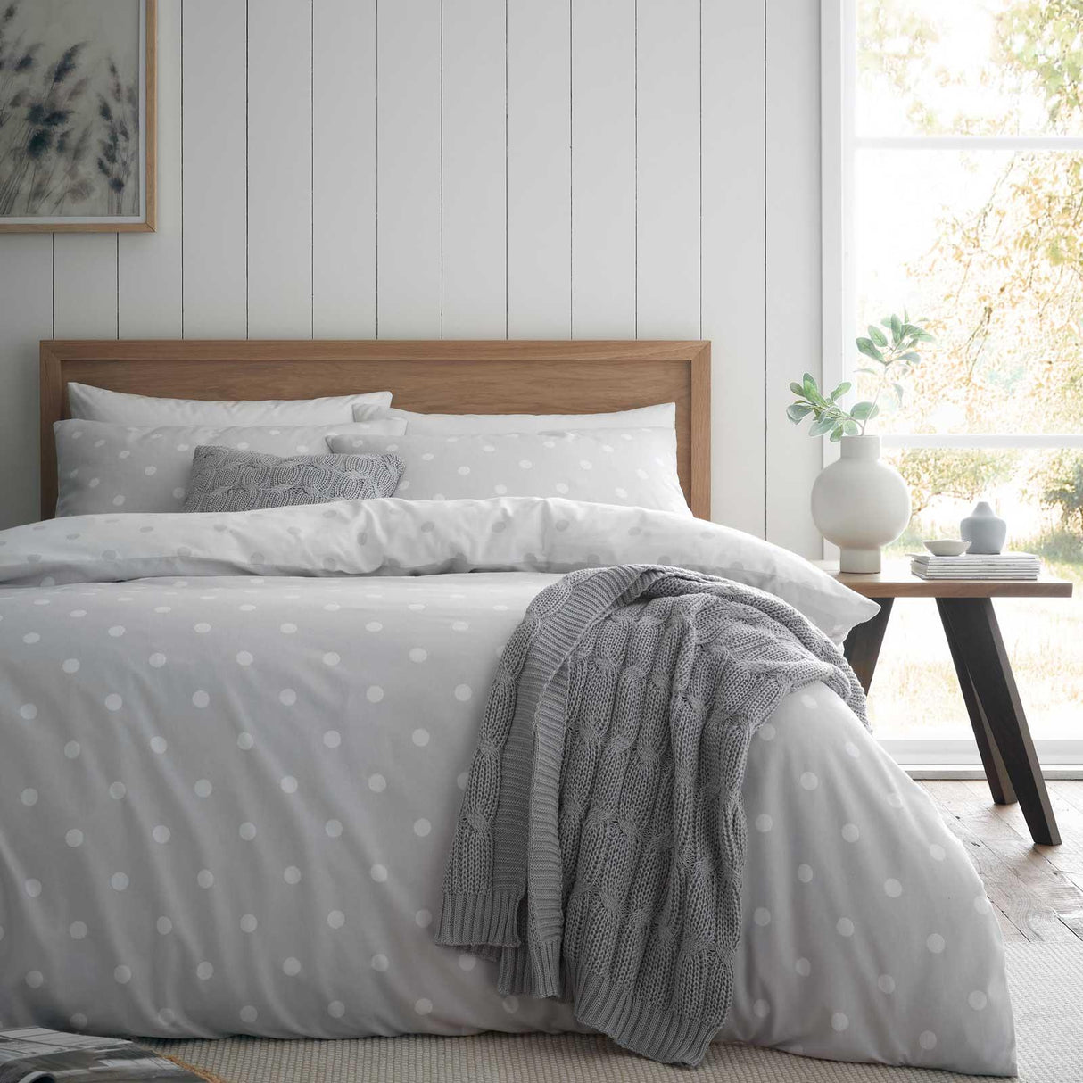 Brushed Polka Dot Duvet Cover Set by Catherine Lansfield