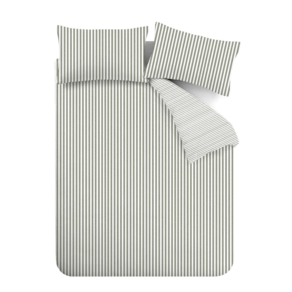 Brushed Cotton Flannelette Stripe Duvet Cover Set by Catherine Lansfield