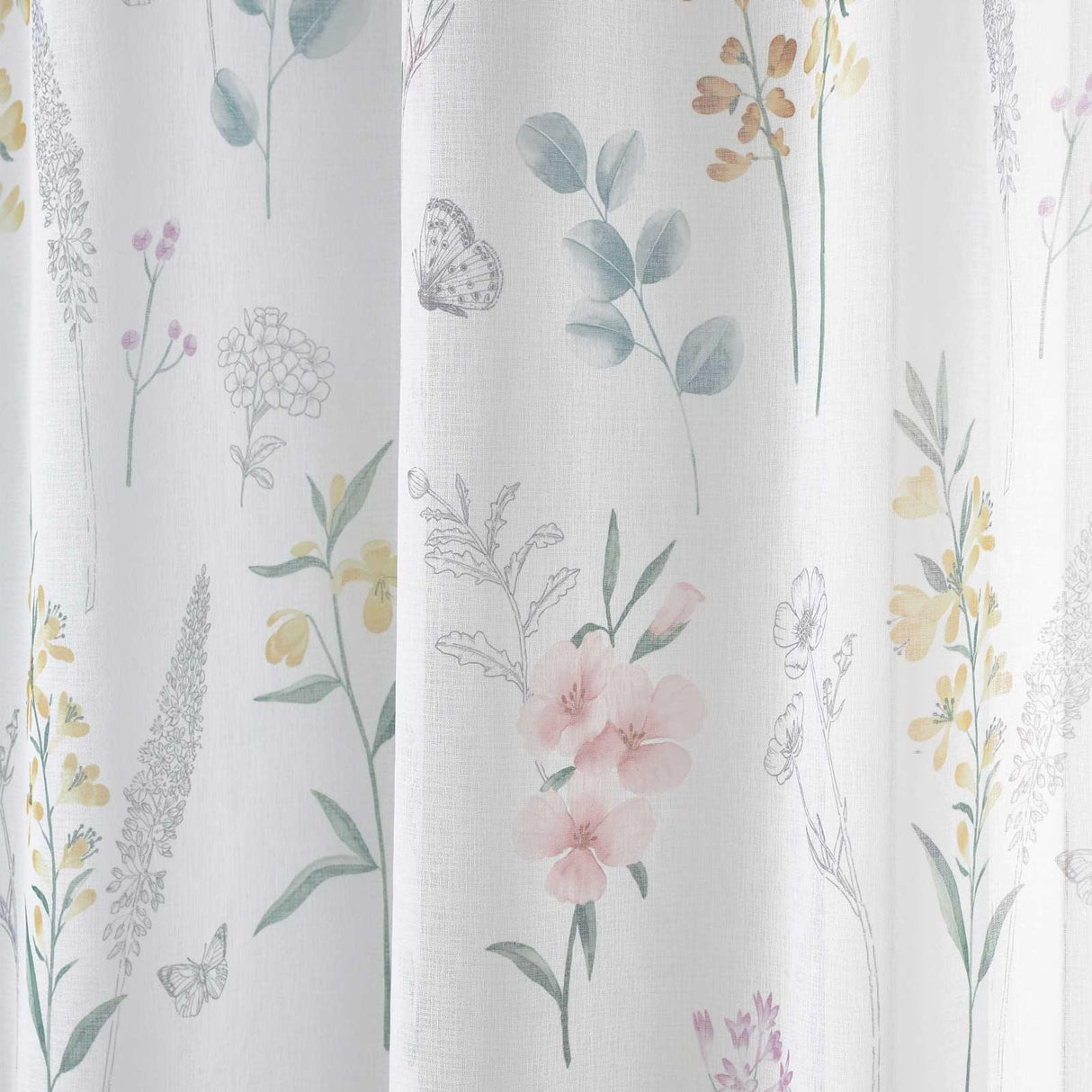 Emilia Floral Voile Curtain Panel by Catherine Lansfield