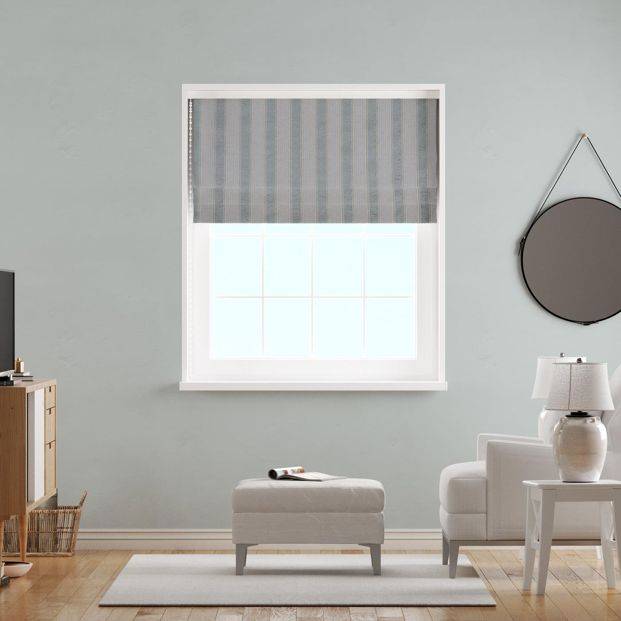 Florence Duck Egg Made To Measure Roman Blind by Style Furnishings