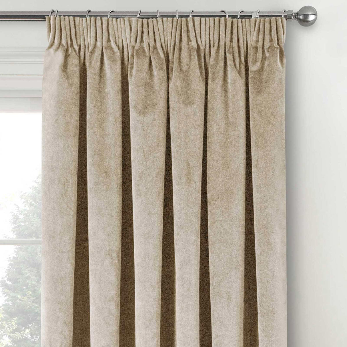 Oxford Velvet Blackout Pencil Pleat Door Curtain 66" x 84" by Enhanced Living
