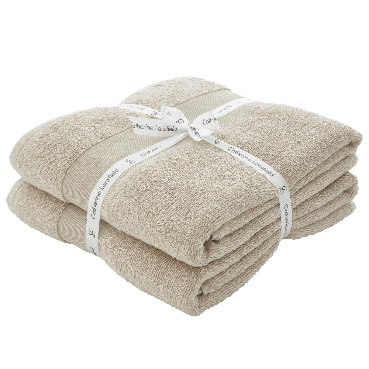Catherine Lansfield Anti-Bacterial 500gsm 2 Piece Bath Sheet Towel Bale - Natural
