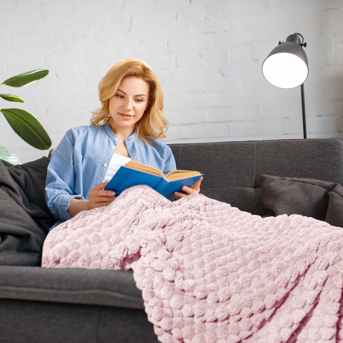 Lush Luxurious Fluffy Faux Rabbit Fur Throw Blanket by Emma Barclay