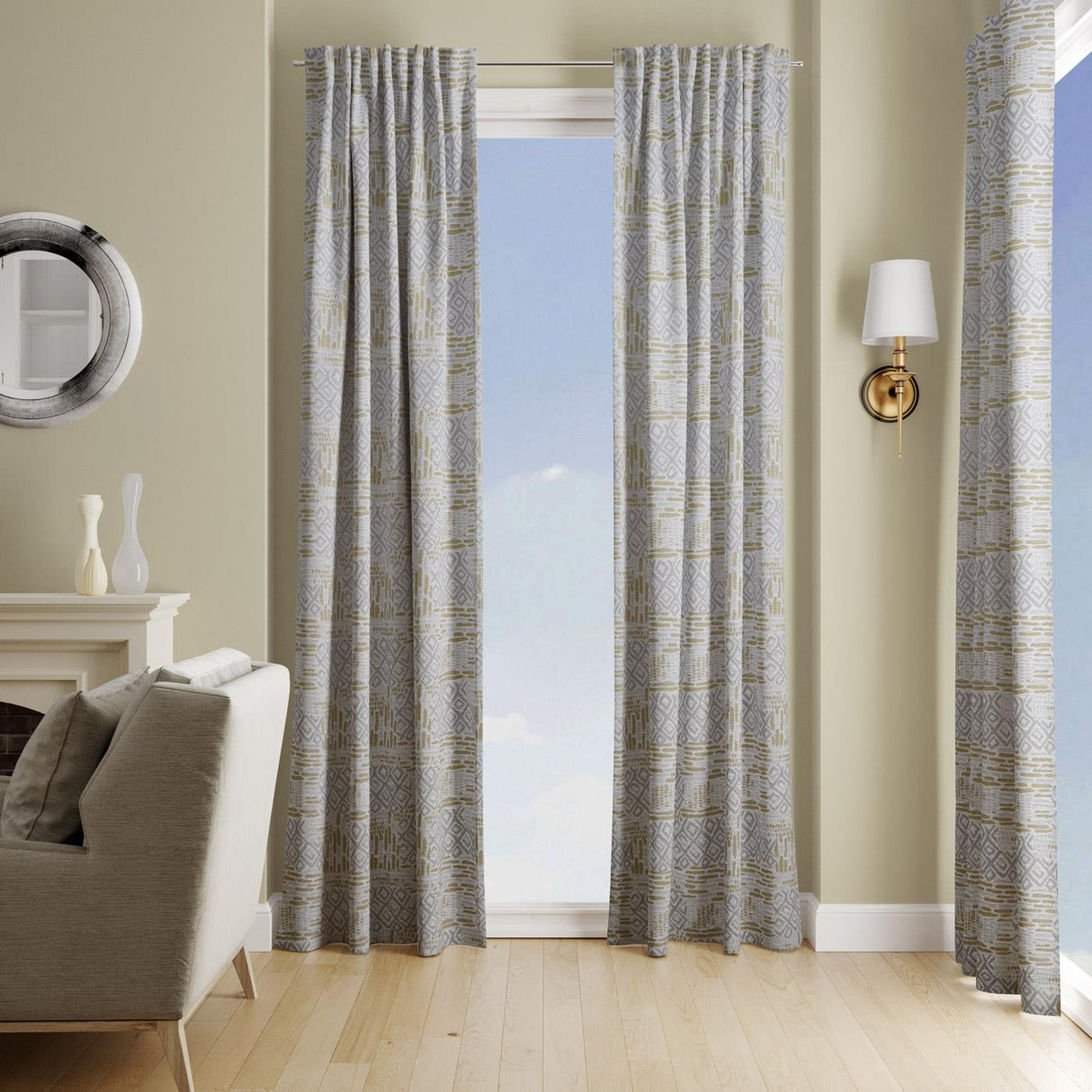 Torsa Ochre Made to Measure Curtains by Style Furnishings