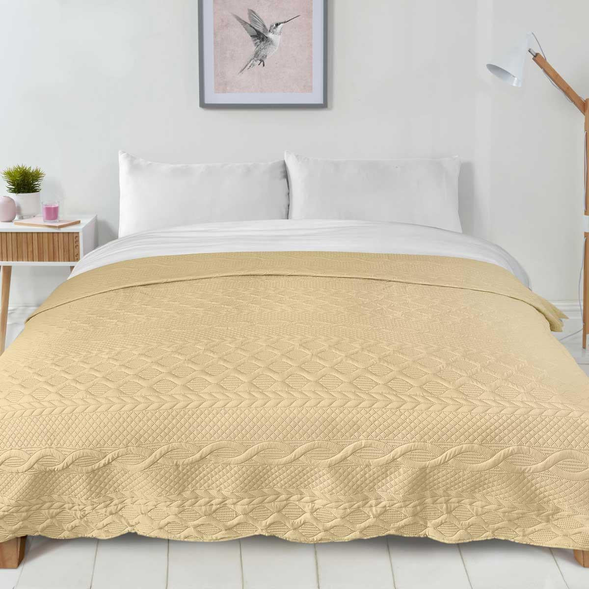 Aran Textured Bedspread Set by Emma Barclay