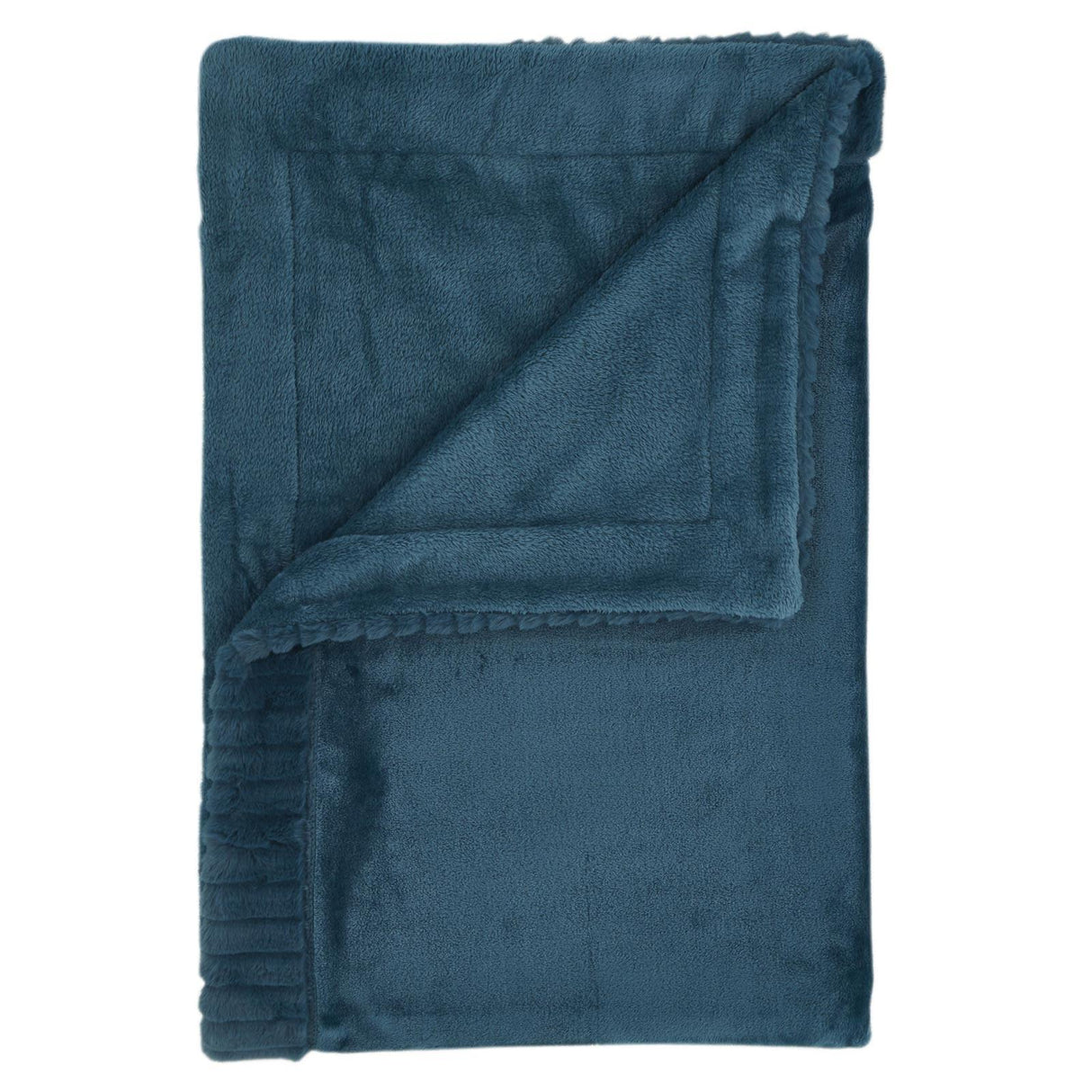 Velvet and Faux Fur Throw Blanket 150cm x 200cm by Catherine Lansfield