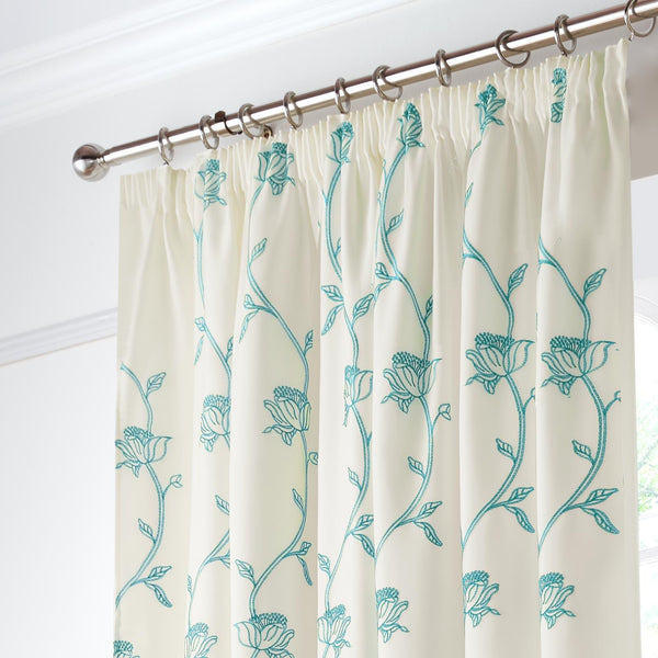Exeter Tape Top Voile Curtains Teal