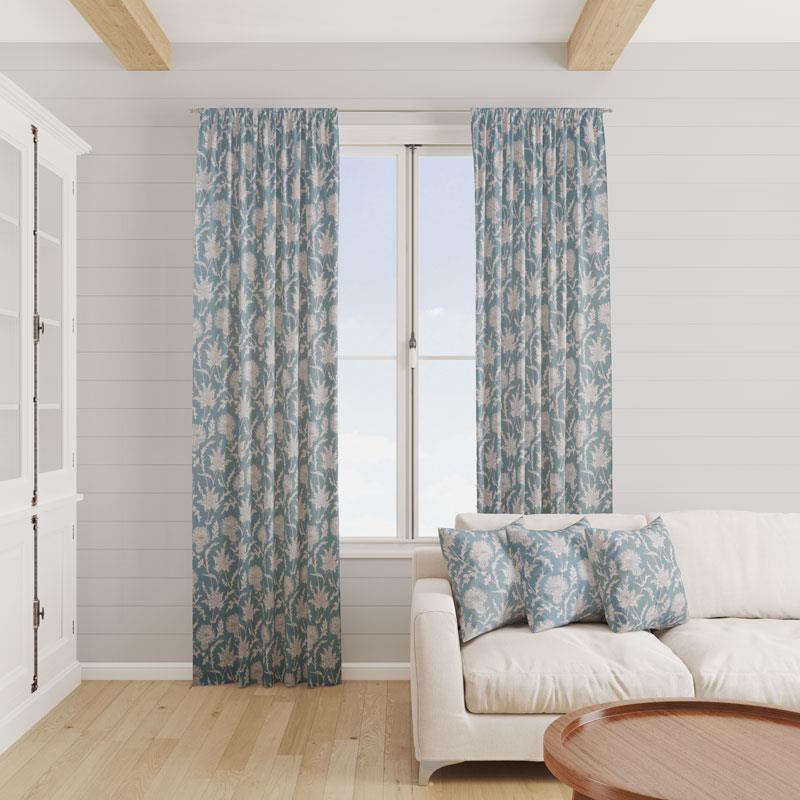 Carlina Teal Made To Measure Curtains by Style Furnishings