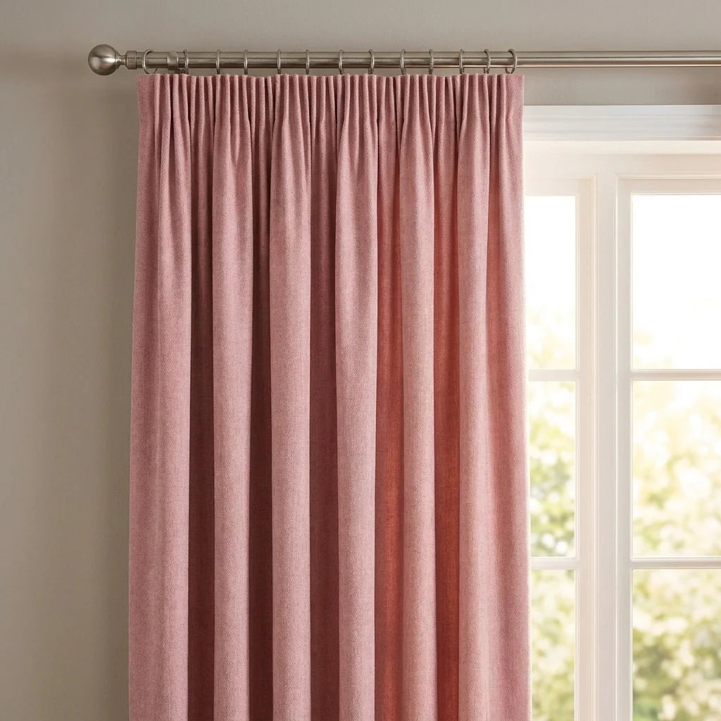 Dijon Blackout Thermal Tape Top Pencil Pleat Curtains - Blush Pink image 2