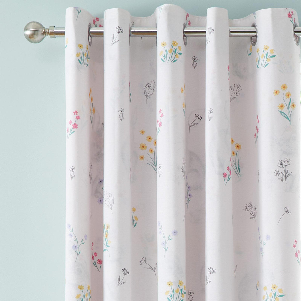 Bunny Tails Ditsy Flower Eyelet Curtains by Catherine Lansfield