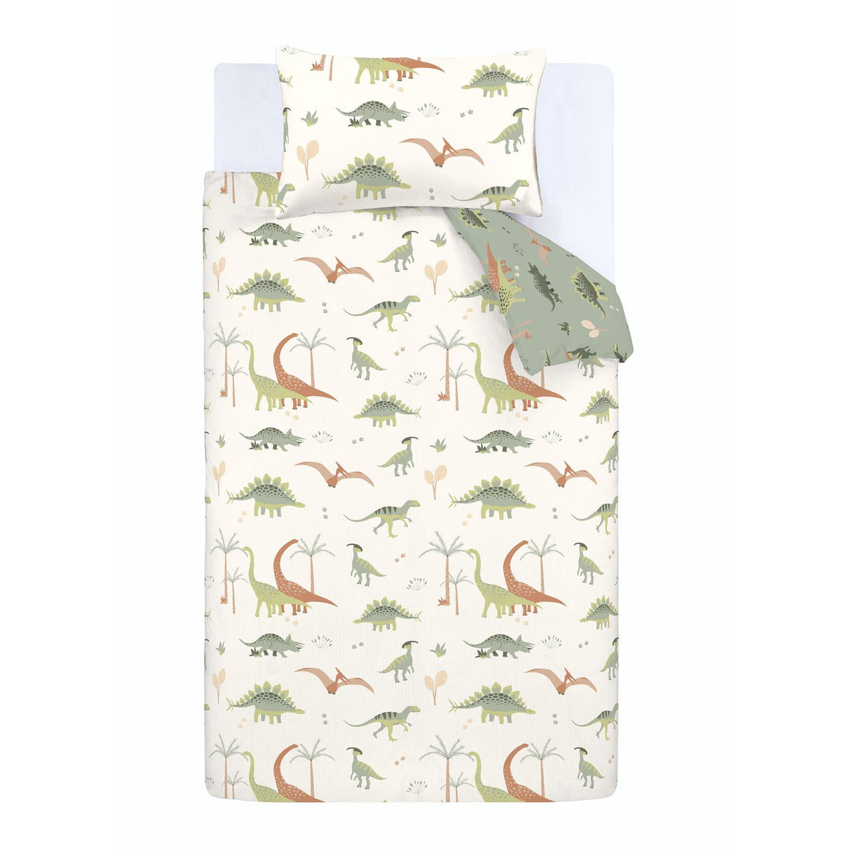 Dinosaurs Reversible Natural Duvet Cover Set