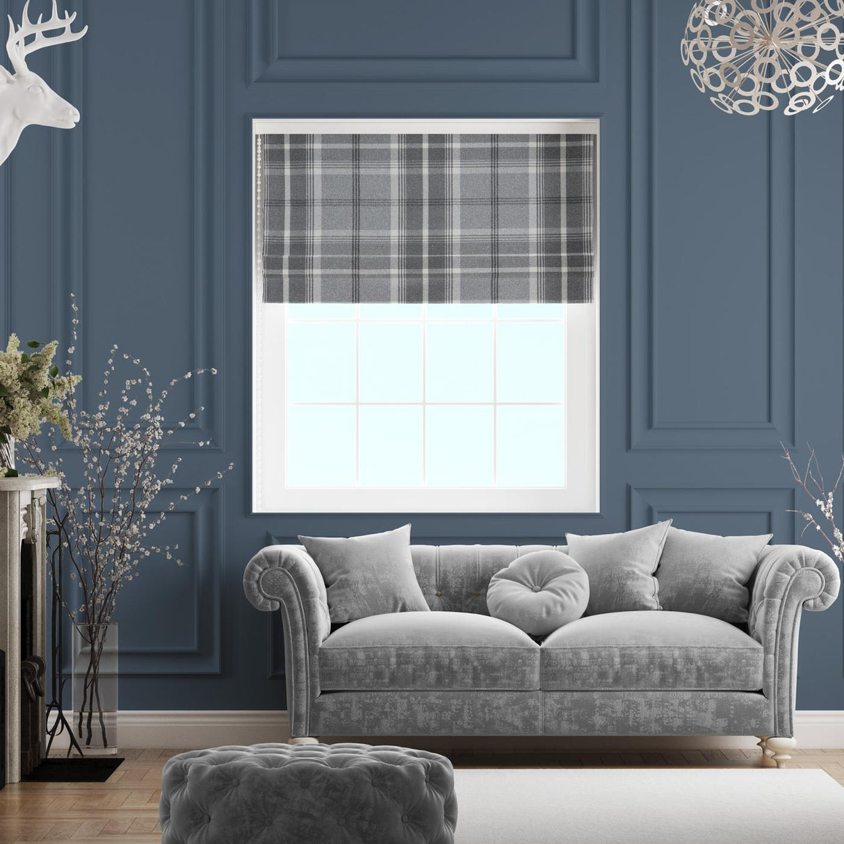 Hestia Dove Grey Made To Measure Roman Blind by Style Furnishings