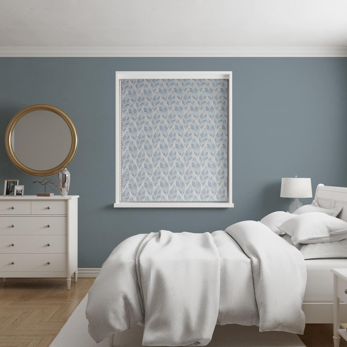 Metz Blue Made To Measure Roman Blind by Style Furnishings