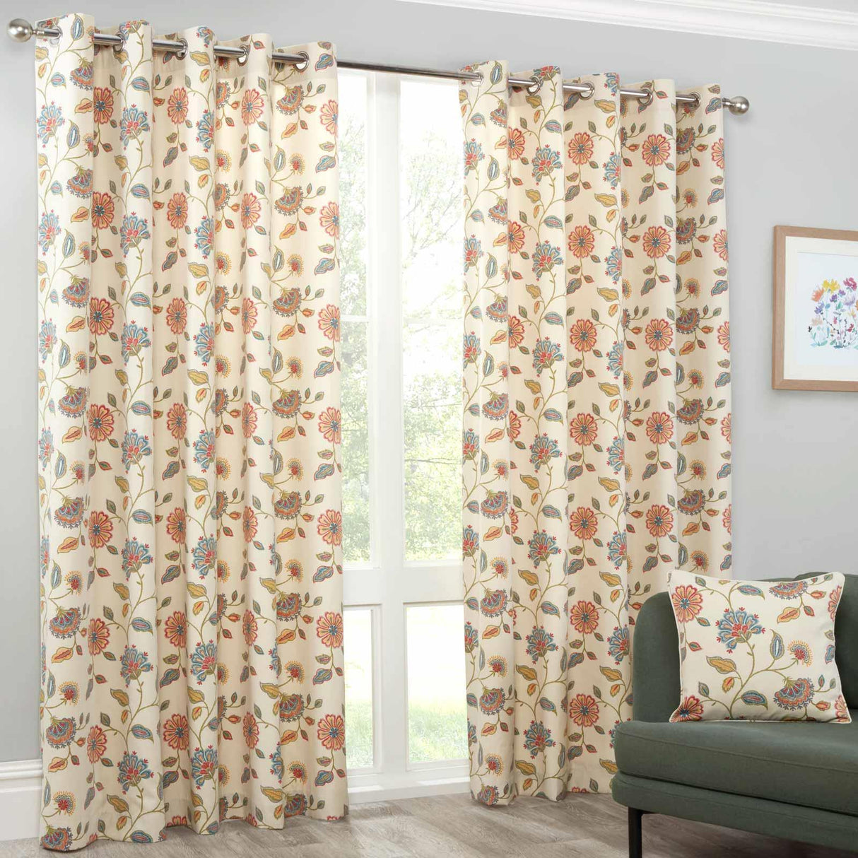 Shelley Floral Eyelet Curtains by Sundour