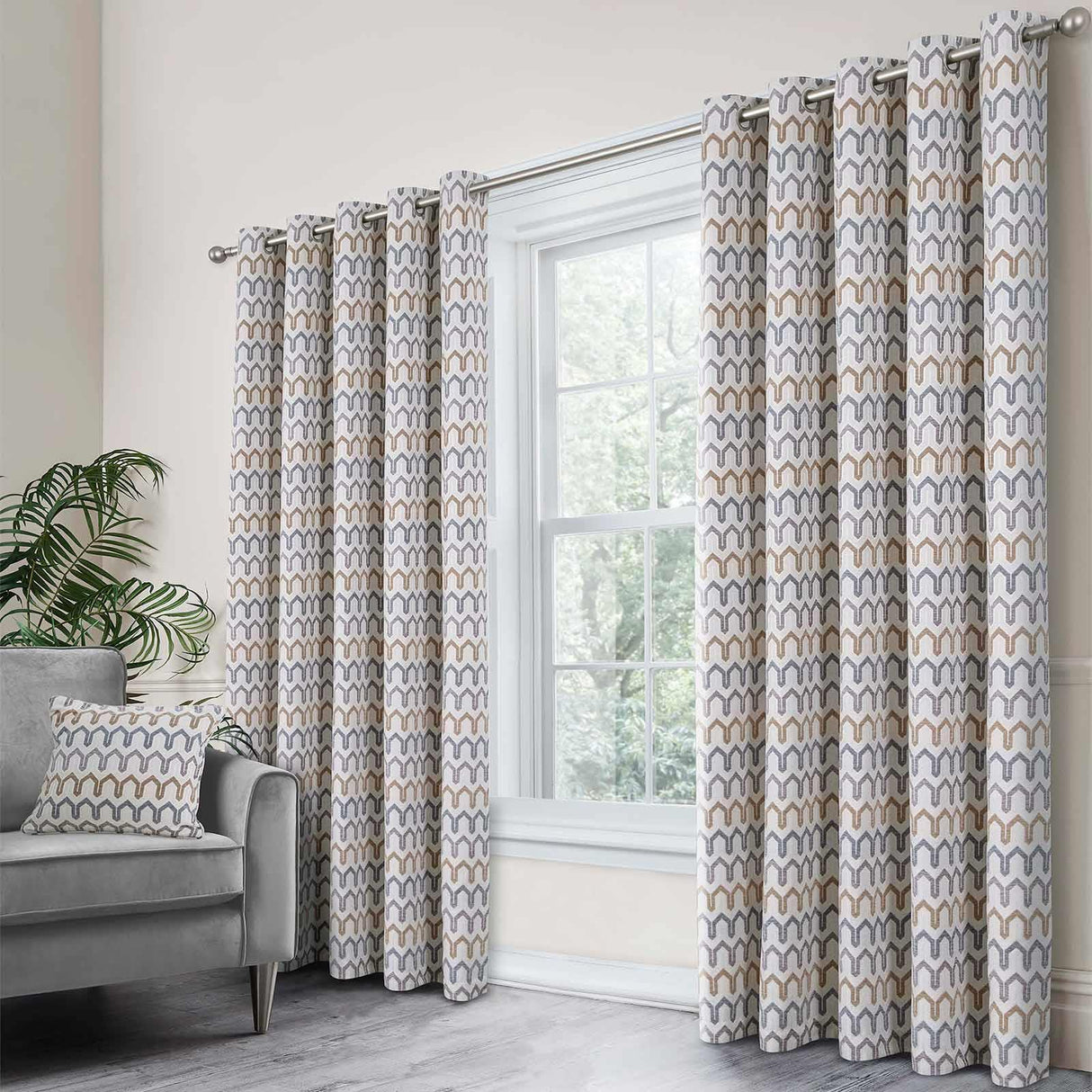 Arcadia Chenille Eyelet Curtains by Curtina