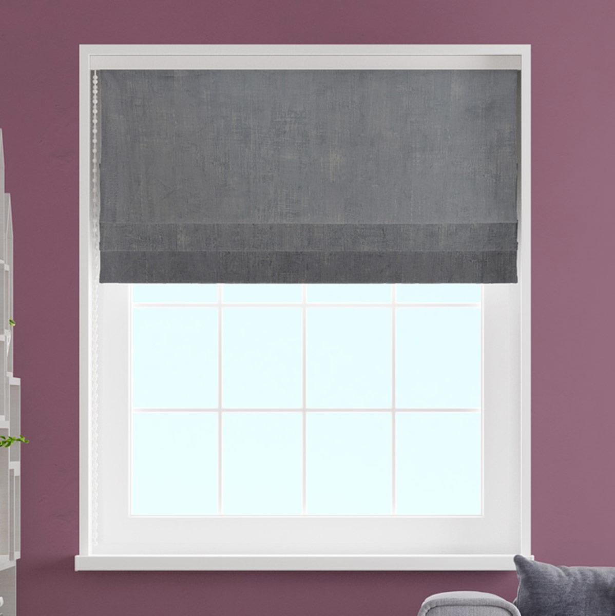 Heritage Steel Made To Measure Roman Blind by Style Furnishings