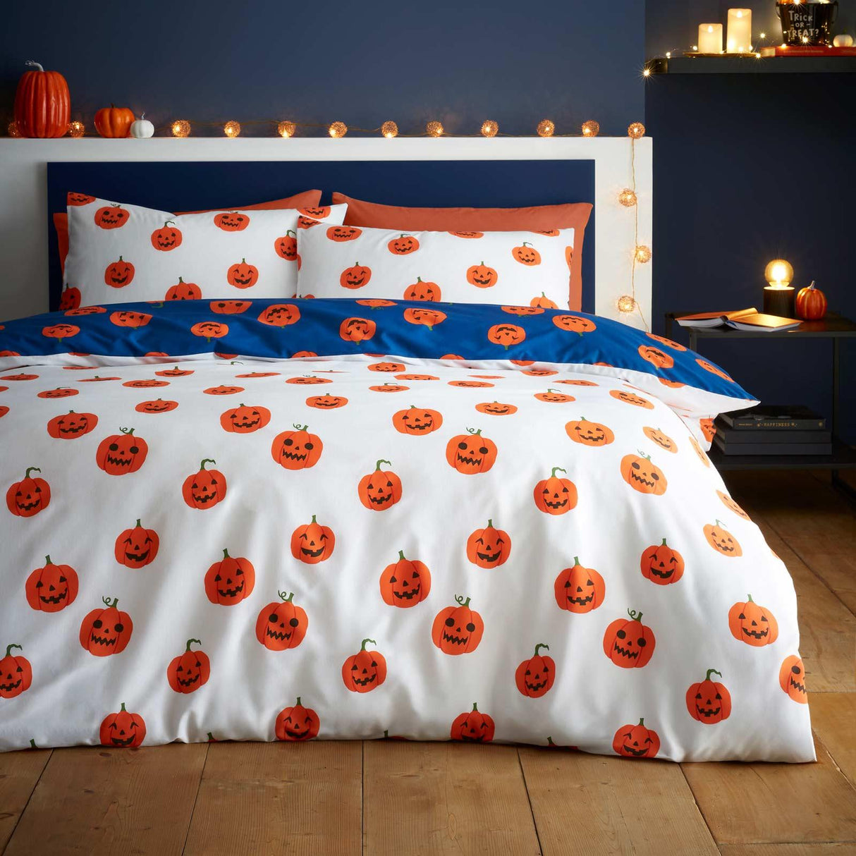 Halloween Pumpkins Reversible Duvet Cover Set