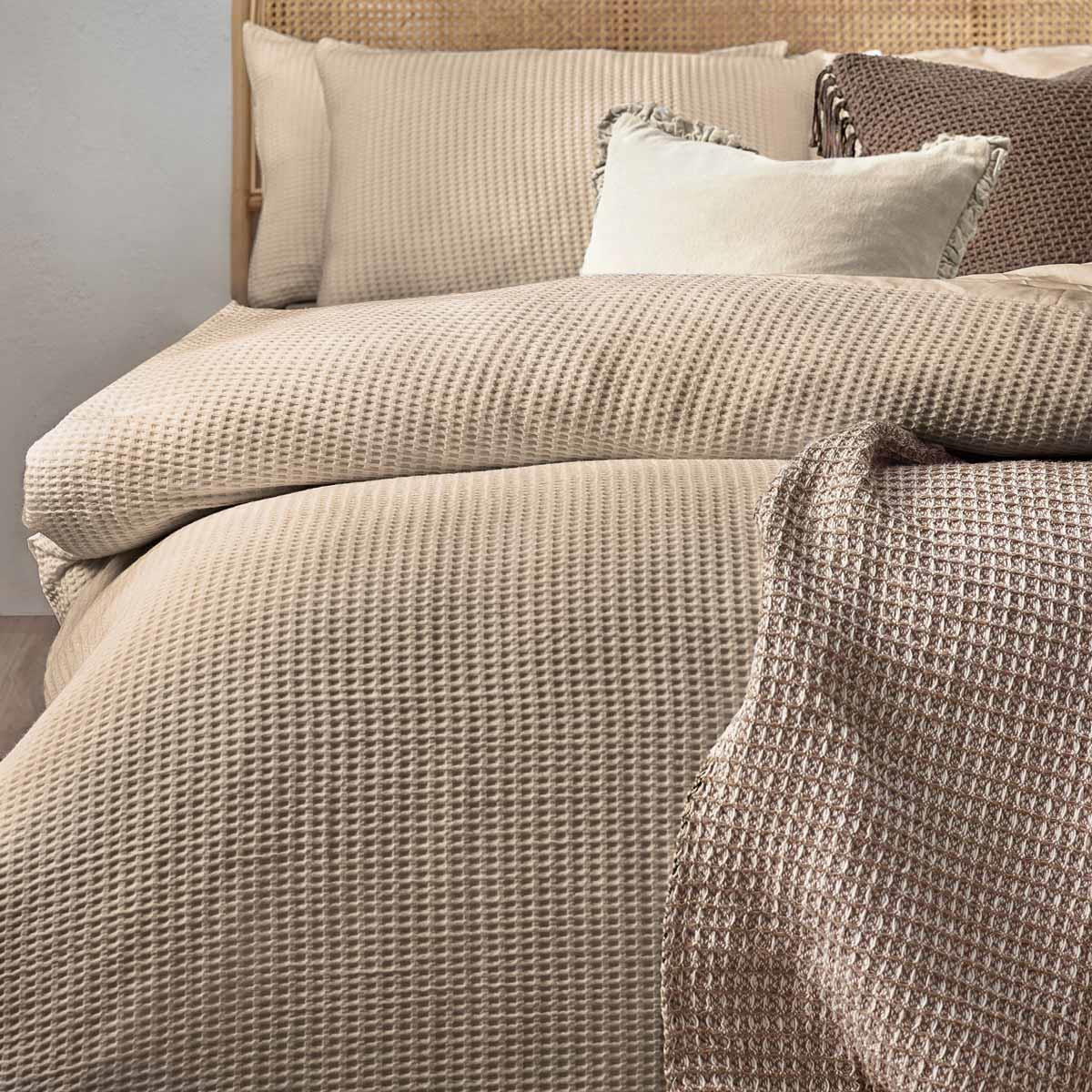 Chunky Waffle Linen Duvet Cover Set