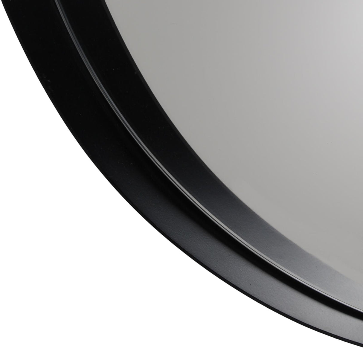 Thin Deep Edge Round Wall Mirror Black by Yard