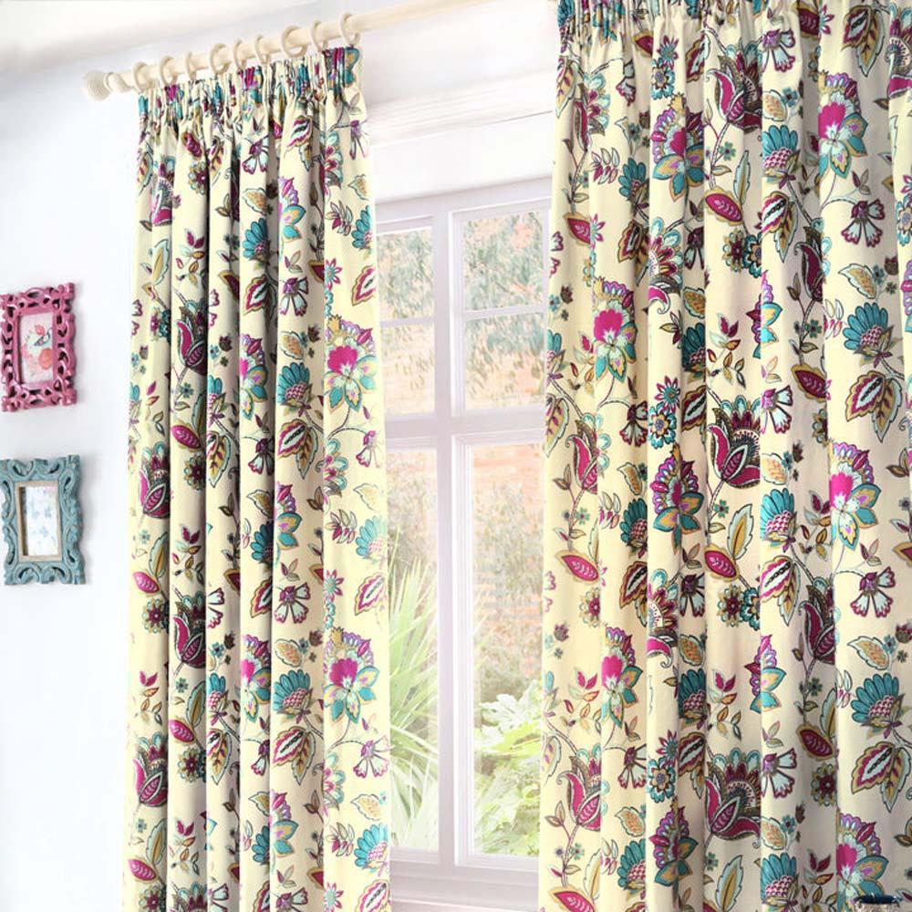 Marinelli Floral Tape Top Curtains by Dreams & Drapes Design