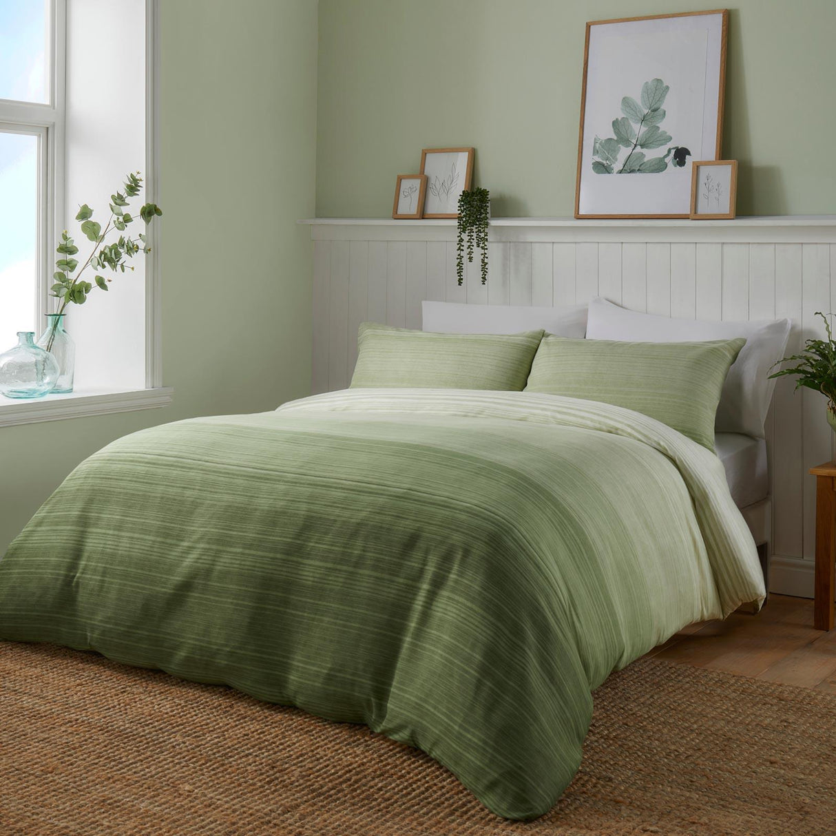 Fairhaven Polycotton Duvet Cover Set - Green