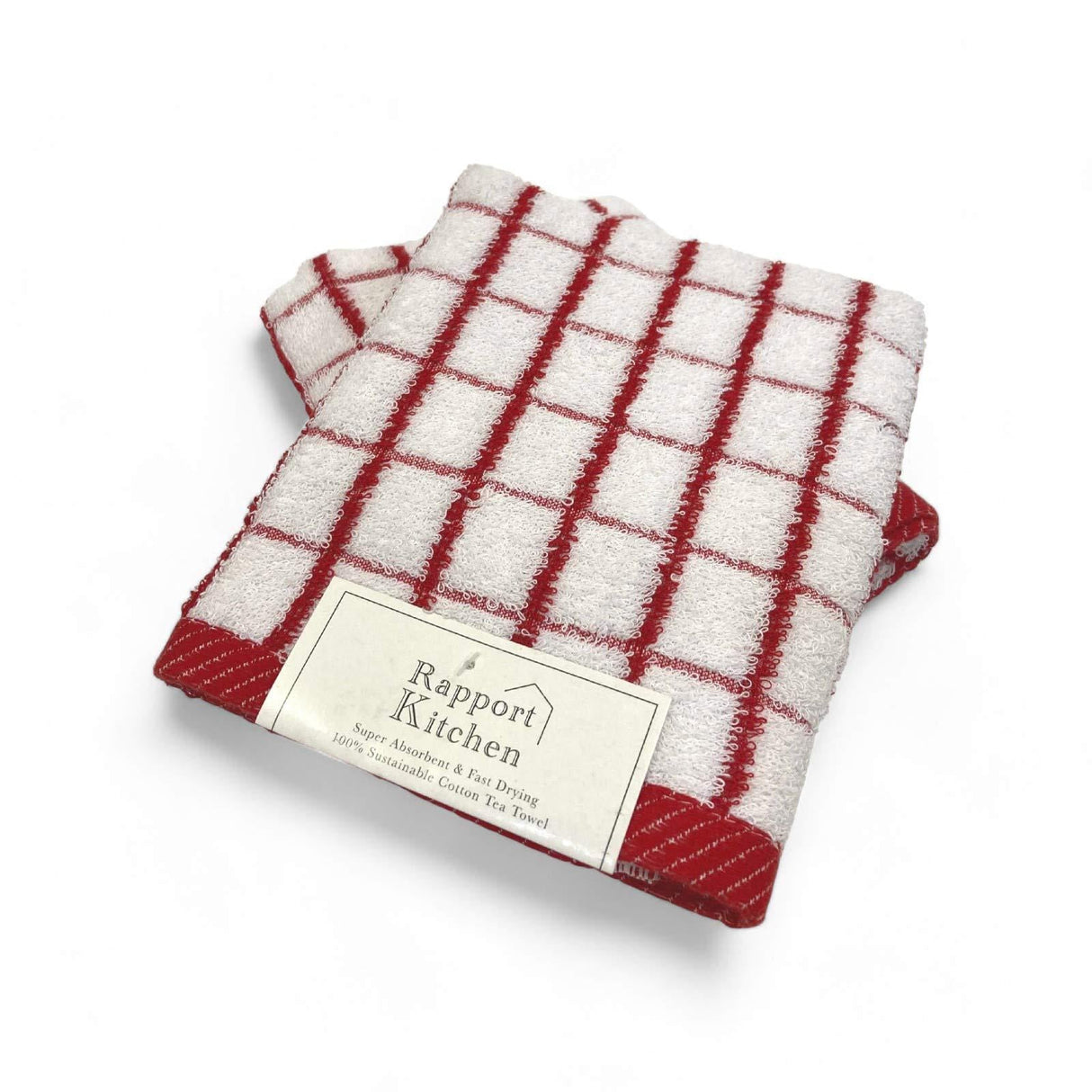 Luxury Terry Cotton Red Kitchen Textile