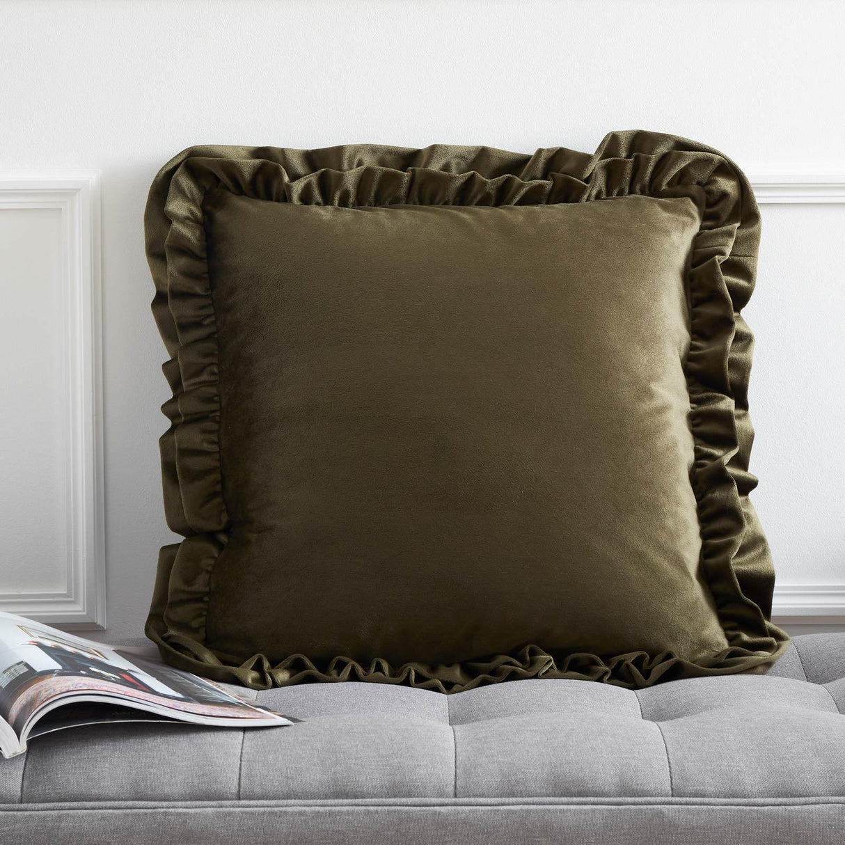 Catherine Lansfield So Soft Double Frill Filled Cushion 43cm x 43cm 22