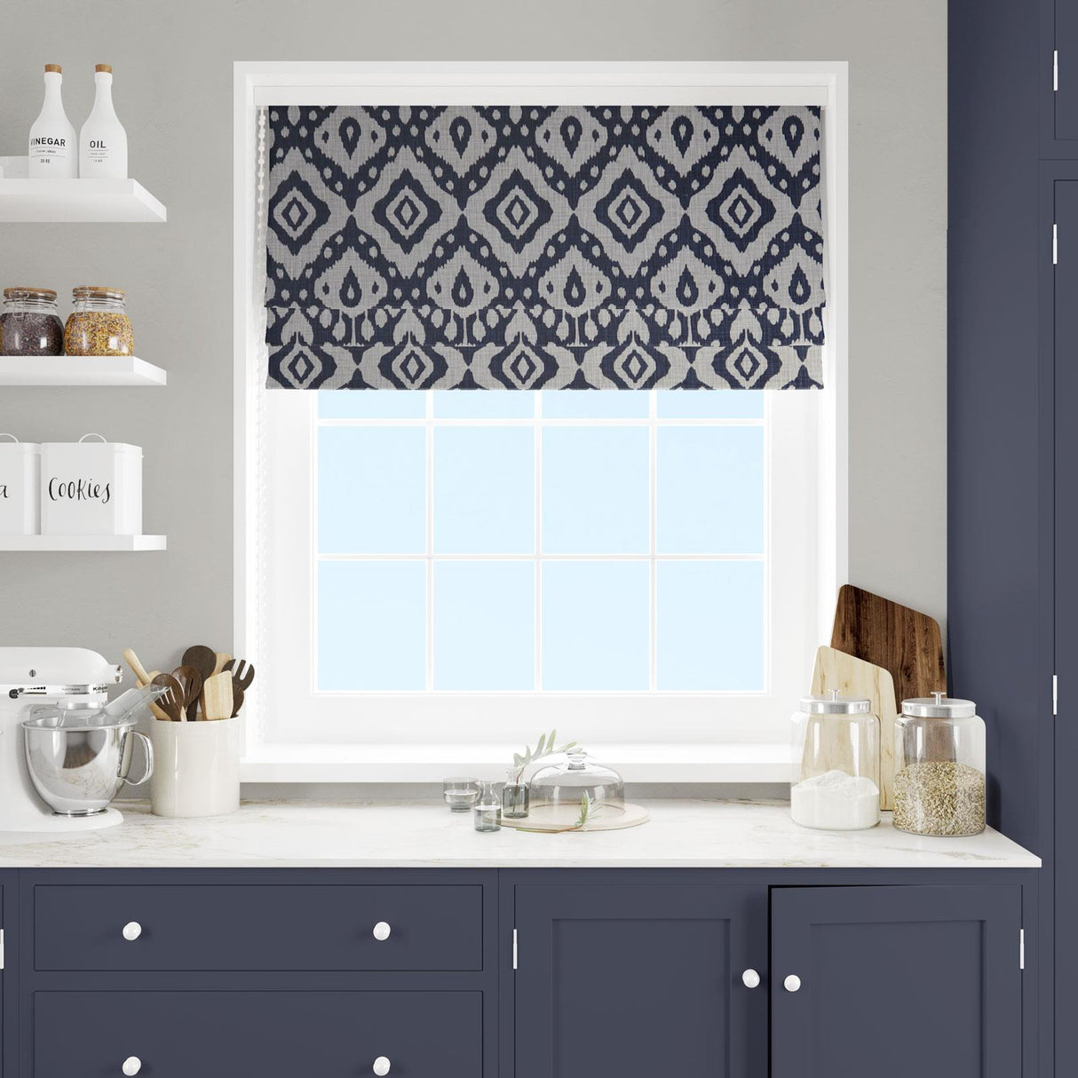 Marrakech Ink Made To Measure Roman Blind by Style Furnishings