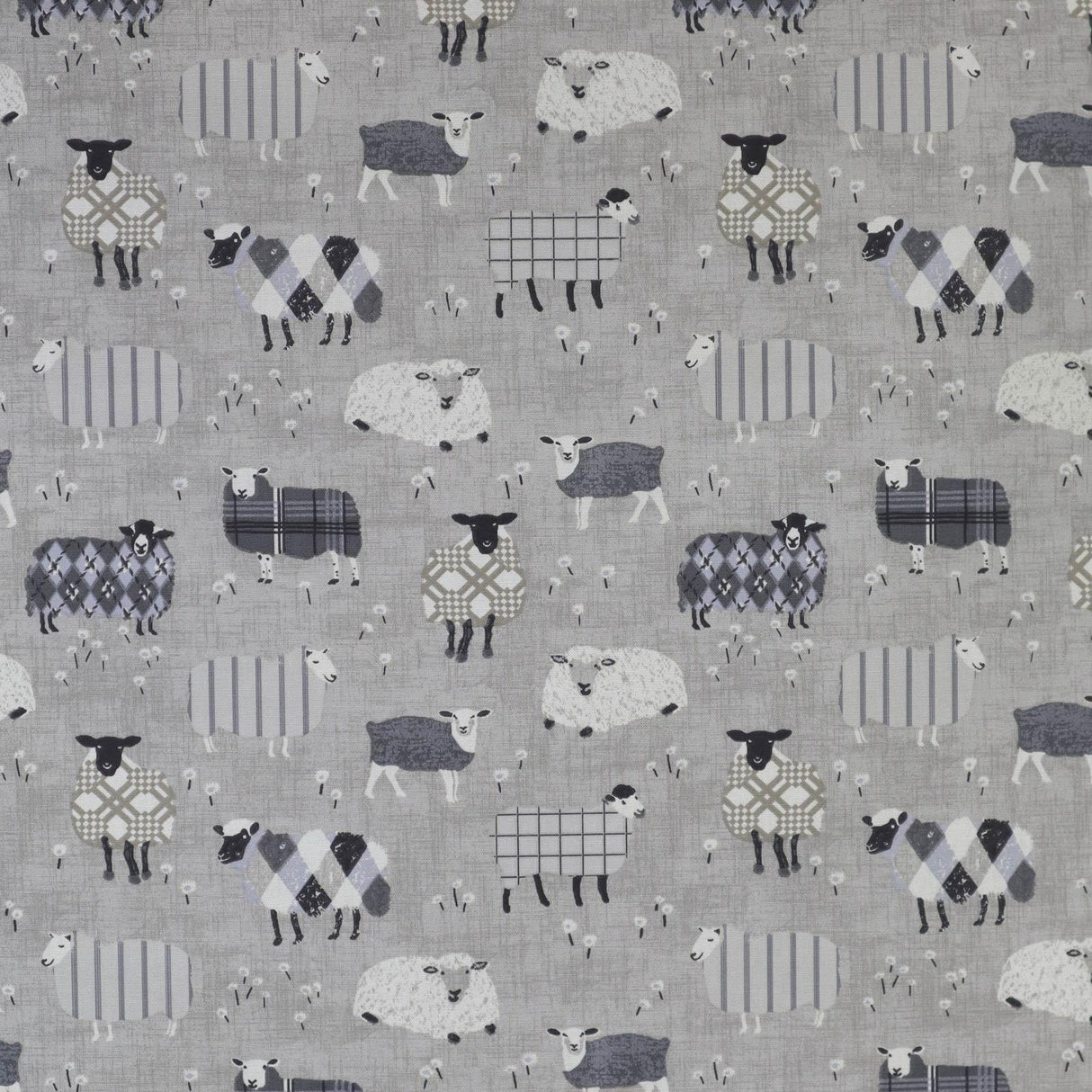Baa Baa Charcoal Made To Measure Roman Blind by Style Furnishings