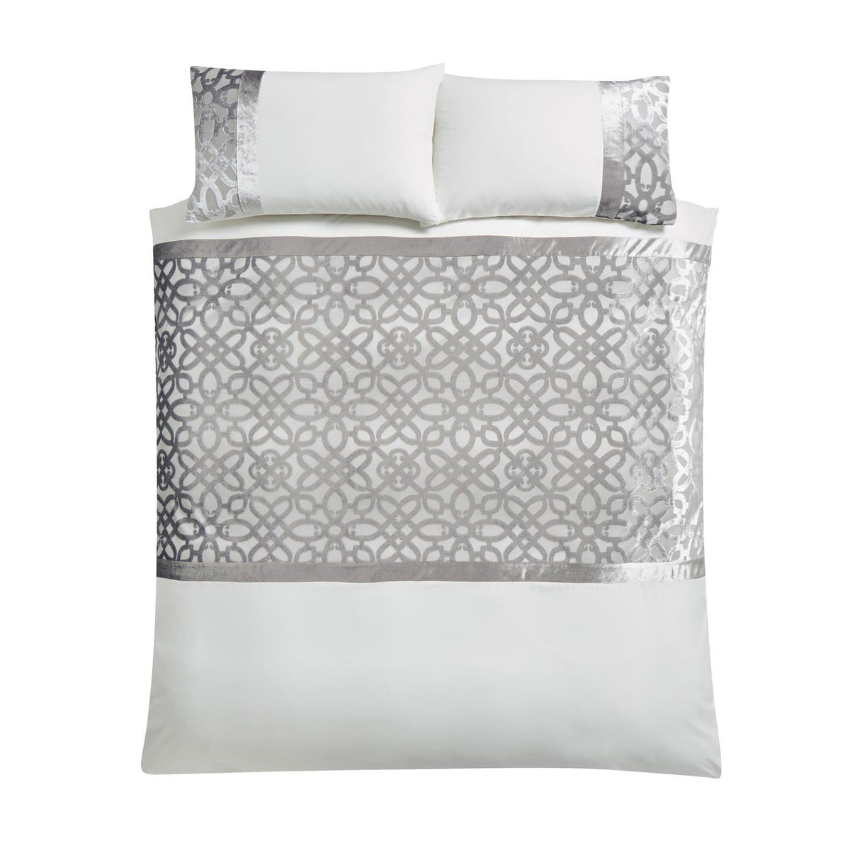 Lattice Cut Velvet Duvet Cover Set by Catherine Lansfield