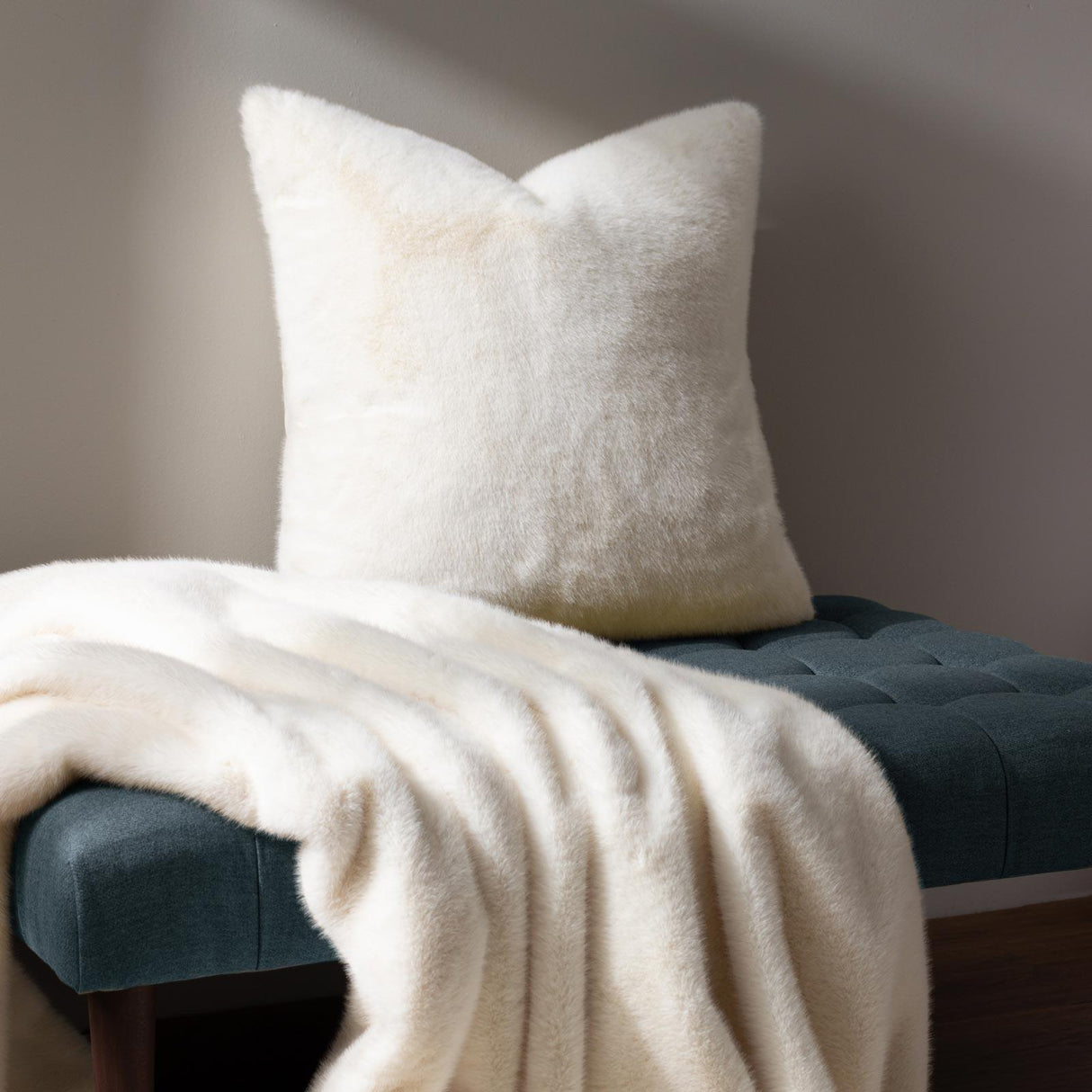 Stanza Faux Fur Cushion Cover 22" x 22" (55cm x 55cm) by Paoletti 12