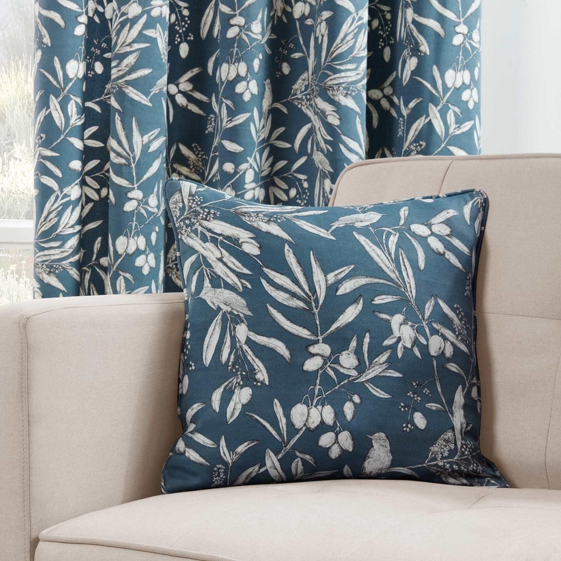 Aviary Bluebell Cushion Cover 45cm x 45cm